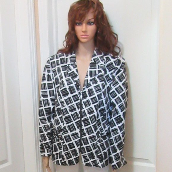 Blazer Black /White Tan Jay petite possible Xlarge - Picture 3 of 15